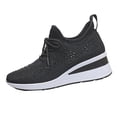 thumbnail image 1 of YLYL Women's Glitter Rhinestone Sneakers Platform Wedge Heel Fashion Casual Slip on Walking Shoes, 1 of 8