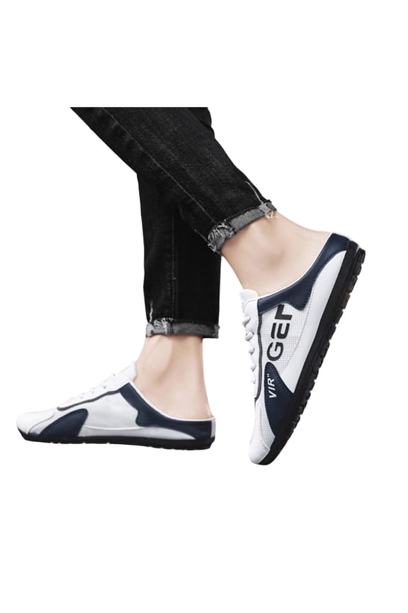 Women's Low Top Slide Sneakers Lace Up Outdoor Open Back Walking Shoes Ladies 2026 Summer Travel Slippers Slip on Flat Shoe White Size 8.5