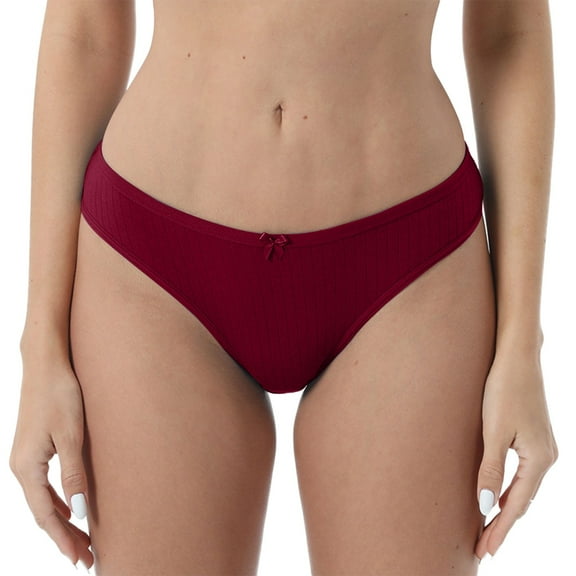 Women's Low Waist Breatheable Briefs Solid Color Crotch Underwear Panties Womens Lace Panties Bikini