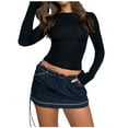 thumbnail image 1 of Women's Low Waist Drawstring Cargo Mini Skirt Y2K 90s E-Girl Short Grunge with Pockets Trendy Summer Streetwear Dark Blue,XS, 1 of 7
