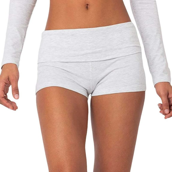 Women's Low Waist Fold Over Shorts Summer Casual Sleepwear Pajama Bottoms Comfortable Skinny Shorts