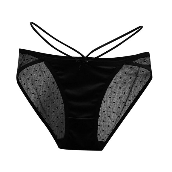 Women's Low Waist Lace Briefs Solid Color Cotton Crotch Underwear Panties
