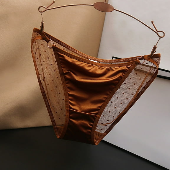 Women's Low Waist Lace Briefs Solid Color Crotch Underwear Panties Nylon Bikini Panties Printed