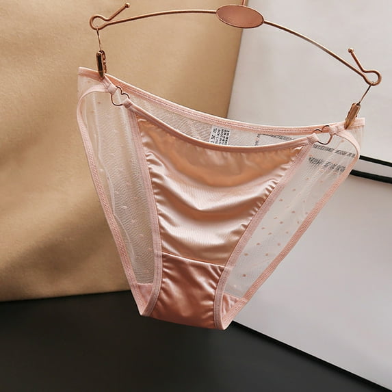 Women's Low Waist Lace Briefs Solid Color Crotch Underwear Panties Nylon Bikini Panties Printed