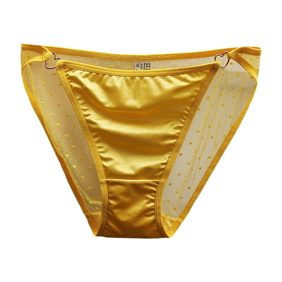 Women's Low Waist Lace Briefs Solid Color Crotch Underwear Panties Satin Thong Lot