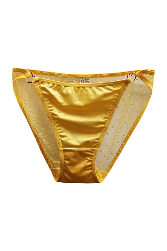 Women's Low Waist Lace Briefs Solid Color Crotch Underwear Panties Satin Thong Lot