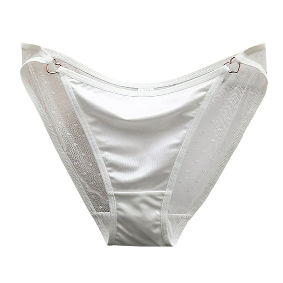 Women's Low Waist Lace Briefs Solid Color Crotch Underwear Panties Satin Thong Lot