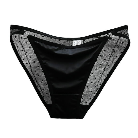 Women's Low Waist Lace Briefs Solid Color Crotch Underwear Panties Satin Thong Lot