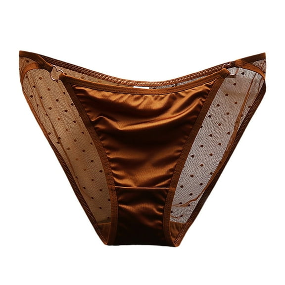 Women's Low Waist Lace Briefs Solid Color Crotch Underwear Panties Satin Thong Lot