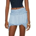 thumbnail image 1 of Women's Low Waist Lace Mini Skirt Ruffled Tiered Pleated Flowy Skirt - Polyester, S-L, 1 of 3