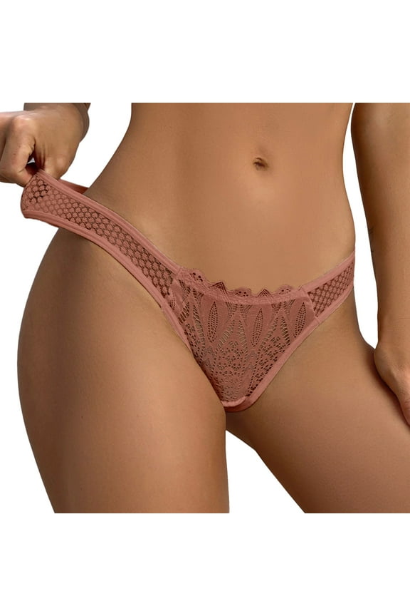Women's Low Waist Lace Underpants - Transparent Mesh, S-XL, Waist 60-72cm, Sexy & Breathable Design