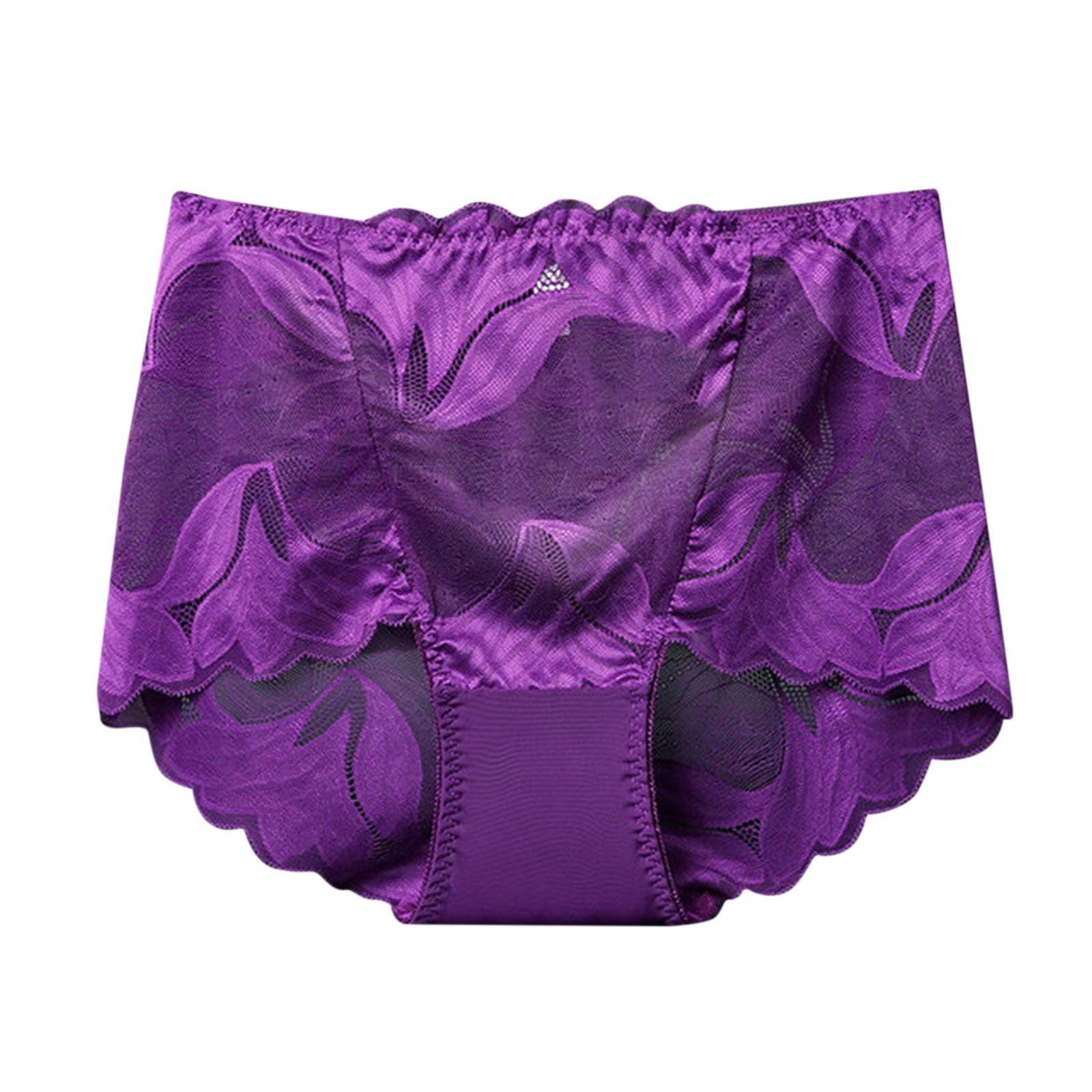 Women's Low Waist Mesh Briefs Solid Color Cotton Crotch Underwear