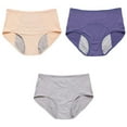 thumbnail image 1 of Women's Low Waist Panties 3Pc Underwear For Women Leak Proof Cotton Overnight Menstrual Panties Briefs High Waisted Protective, Women's Panties M, 1 of 9