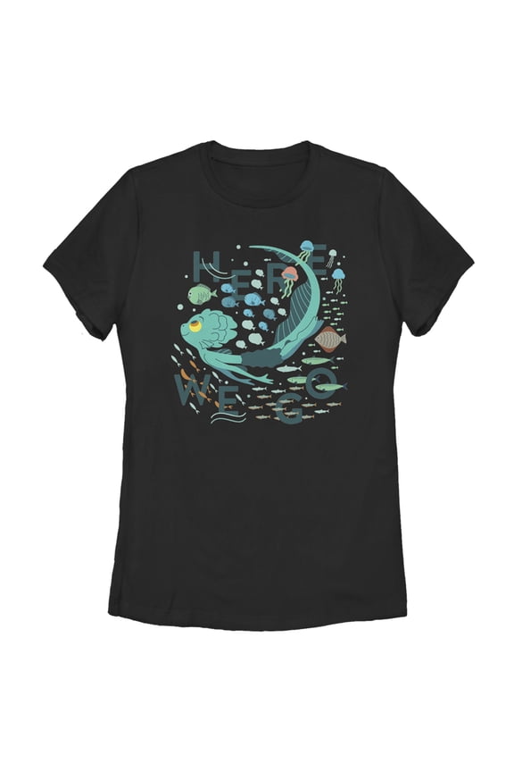 Women's Luca Here We Go Graphic Tee Black Small