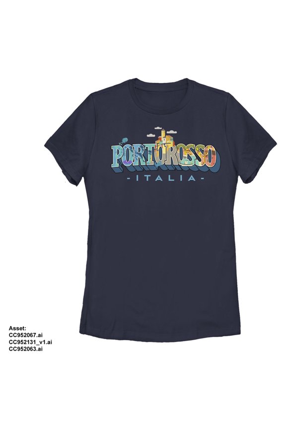 Women's Luca Portorosso Italia Graphic Tee Navy Blue Small