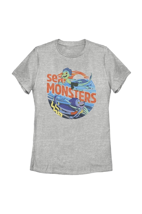 Women's Luca Sea Monsters Graphic Tee Athletic Heather 2X Large