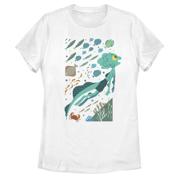 Women's Luca Under the Sea Adventure Graphic Tee White Large