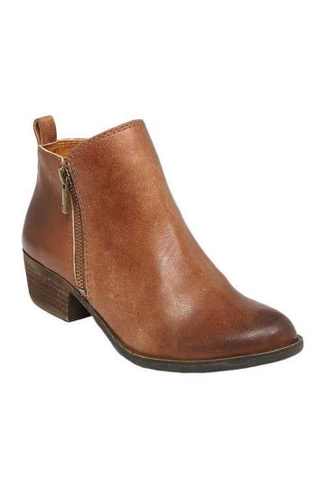 Lucky Brand Woman Brown Leather Bootie Shoes Size 6M Lucky Brand Womens Size 6 M Brown Leather Zip Ankle Fashion  main image 2