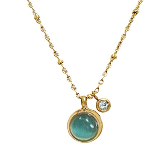 Women's Lucky Cat Eye Necklace Multi functional Titanium Steel Chain New R5 Gift For Her