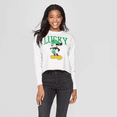 thumbnail image 1 of Women's Lucky Long Sleeve Graphic T-Shirt (Juniors') - (White, XLarge), 1 of 1