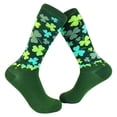 thumbnail image 1 of Women's Lucky Shamrock Socks Funny St Patricks Day Green Novelty Crazy Fun, 1 of 7