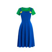 RUIKAJIA Women's Luigi Costume Adults Halloween dress