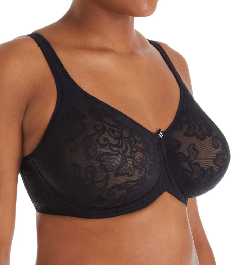 Black Seamless Jacquard Bra