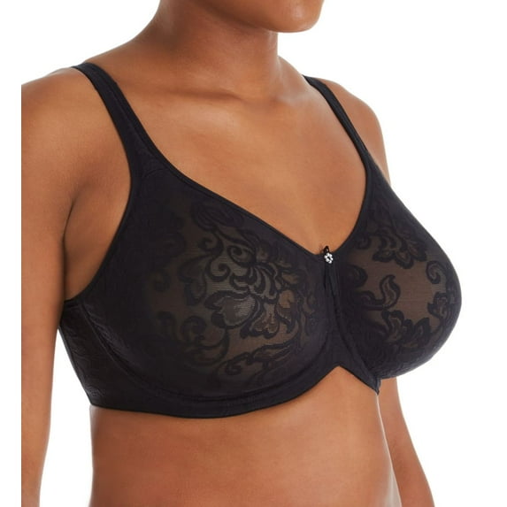 Women's Lunaire 13211 Versailles Seamless Jacquard Underwire Bra (Black 38G)
