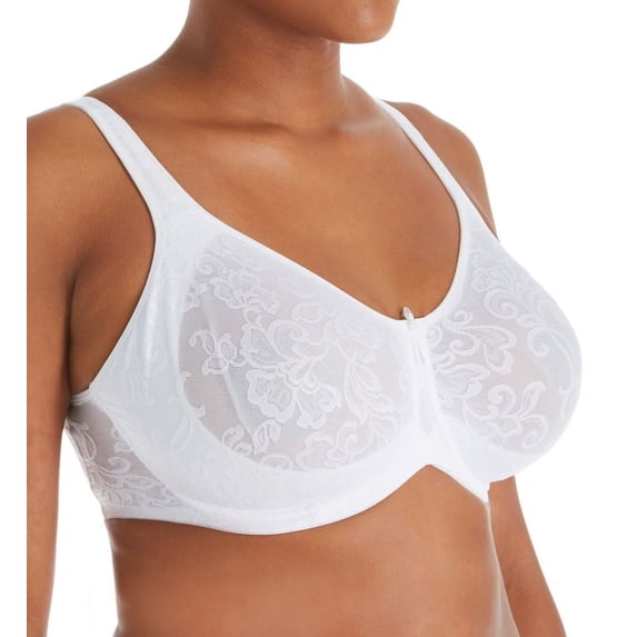 Women's Lunaire 13211 Versailles Seamless Jacquard Underwire Bra (White 34C)