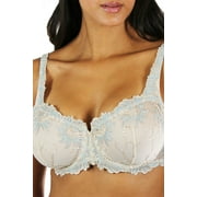 Womens Lunaire 14011 Sevilla Embroidered Demi Bra Ivory/Blue 40DD