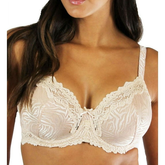 Women's Lunaire 15211 Whimsy Barbados Lace Demi Bra (Animal/Nude 44DD)