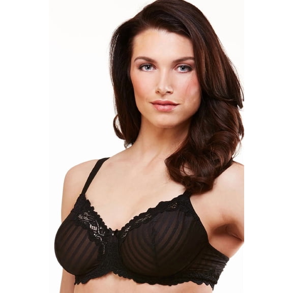 Women's Lunaire 15211 Whimsy Barbados Lace Demi Bra (Black 42D)