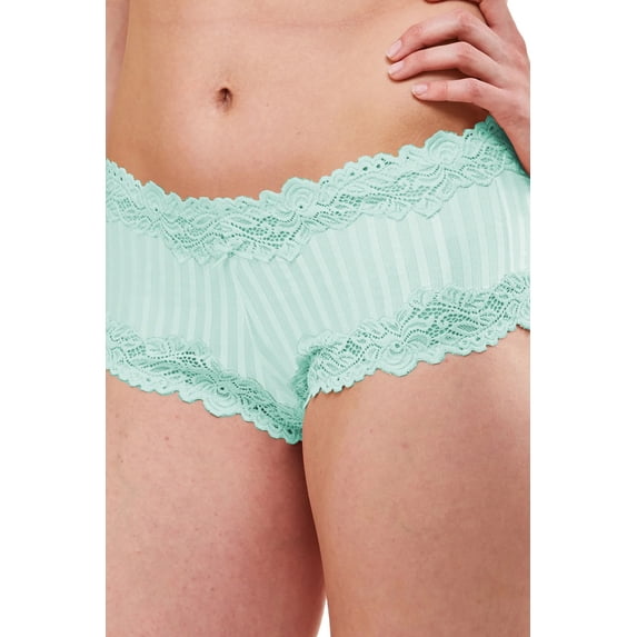 Women's Lunaire 15232 Whimsy Barbados Lace Boyshort Panty (Celadon S)