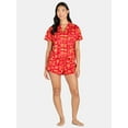thumbnail image 1 of Way to Celebrate Women's Lunar New Year Print Notch Collar Top and Shorts Pajama Set, 2-Piece, Sizes XS-3X, 1 of 4