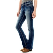 ZANKLEY Women's Luscious Curvy Bootcut Mid-Rise Stretch Juniors Jeans