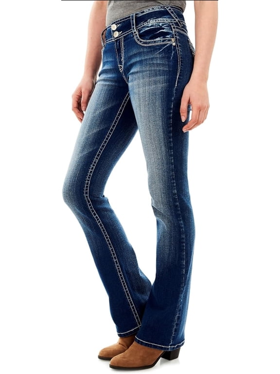 Women's Luscious Curvy Bootcut Mid-Rise Stretch Juniors Jeans