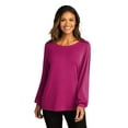 thumbnail image 1 of Women's Luxe Knit Jewel Neck Top, Wild Berry, Small, 1 of 5