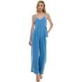 thumbnail image 1 of Women's Luxology Faux-Wrap Trim Detail Jumpsuit Color: Chambray Size: MEDIUM, 1 of 4