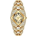 thumbnail image 1 of Women's Luxury Analog Wrist Watch Rhombic Square Rhinestone Bracelet Roman Numerals Dial Quartz Watches, 1 of 6