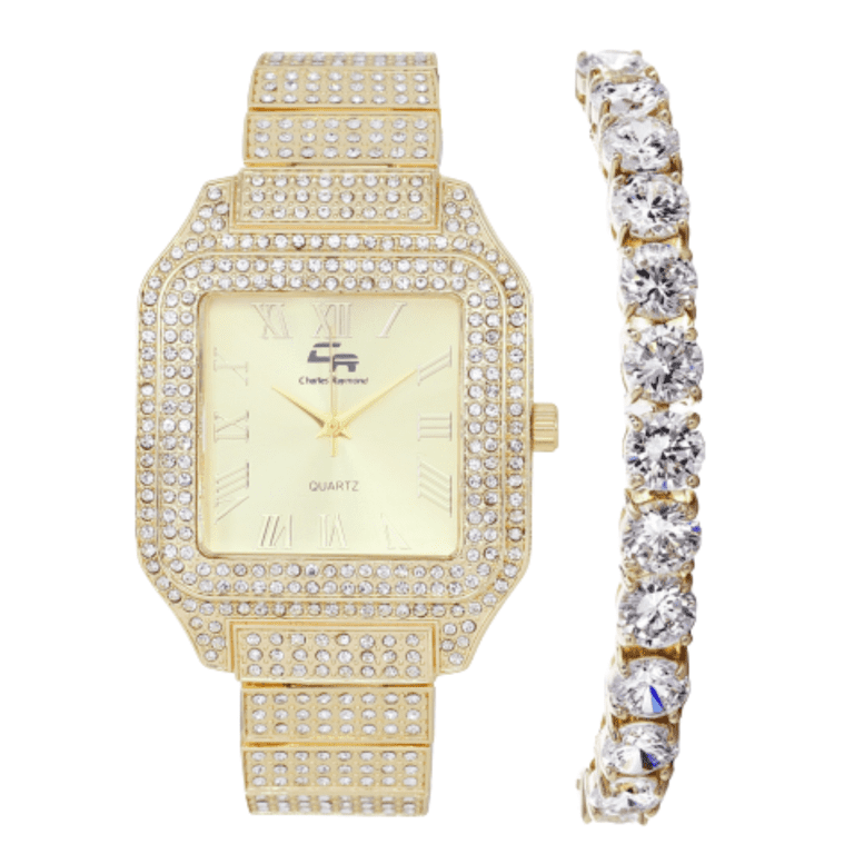 Luxury Gold Women\'s Watch with Crystal Detailing Gold Tone Luxury Crystal Detail Watches | Kohl main image 2