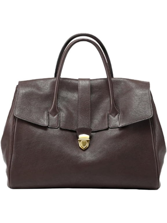 Women's Luxury Designer Leather Tote Bag - Capacious Work Bag with Top-Handle, On-Trend Clutch-Inspired Purse