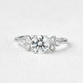 thumbnail image 1 of Women's Luxury Leaf Engagement Ring 1.6 Round Brilliant Cut Diamond 14K White Gold Over, 1 of 2