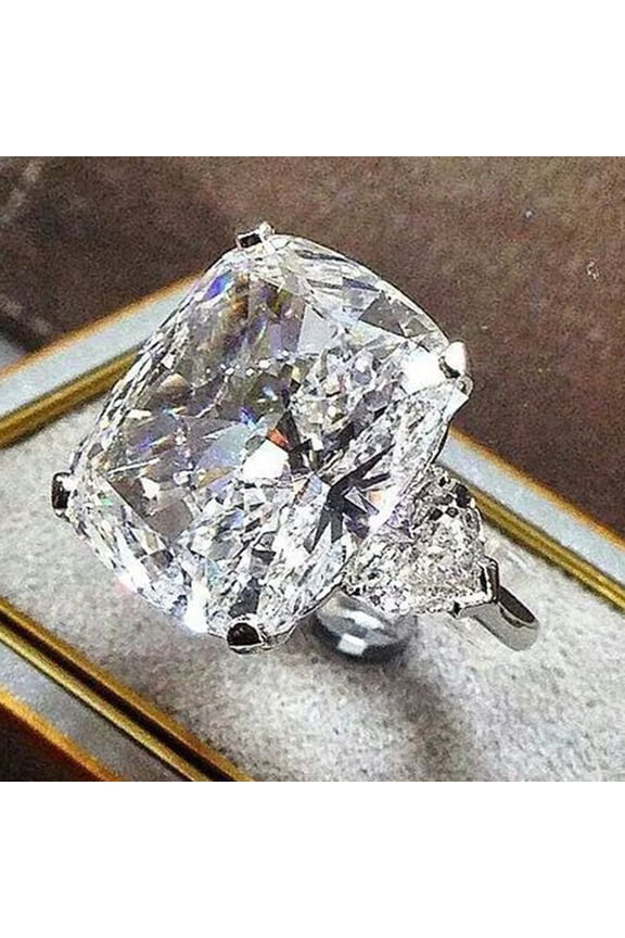 Women's Luxury Square Brass Diamond Ring