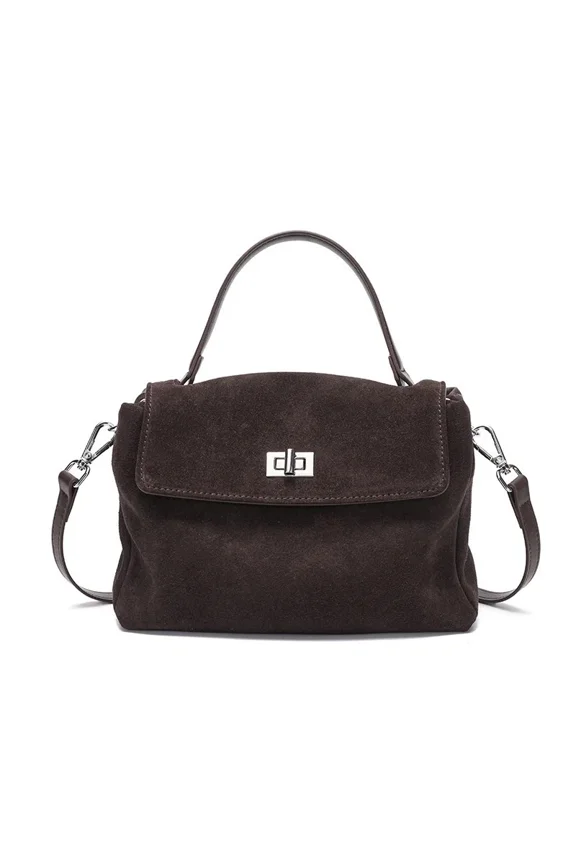 Women's Luxury Genuine Suede Leather Crossbody Bag Designer Top Handle Messenger