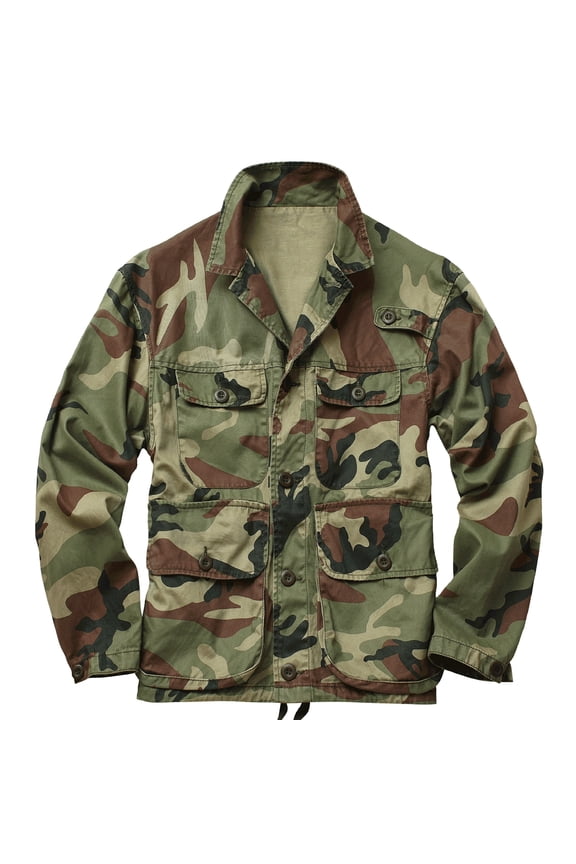 Men's M65 Camo Outdoor Jacket, Cotton Casual Utility Coat With Multi Pockets