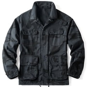 Mens M65 Camo Outdoor Jacket, Cotton Casual Utility Coat With Multi Pockets