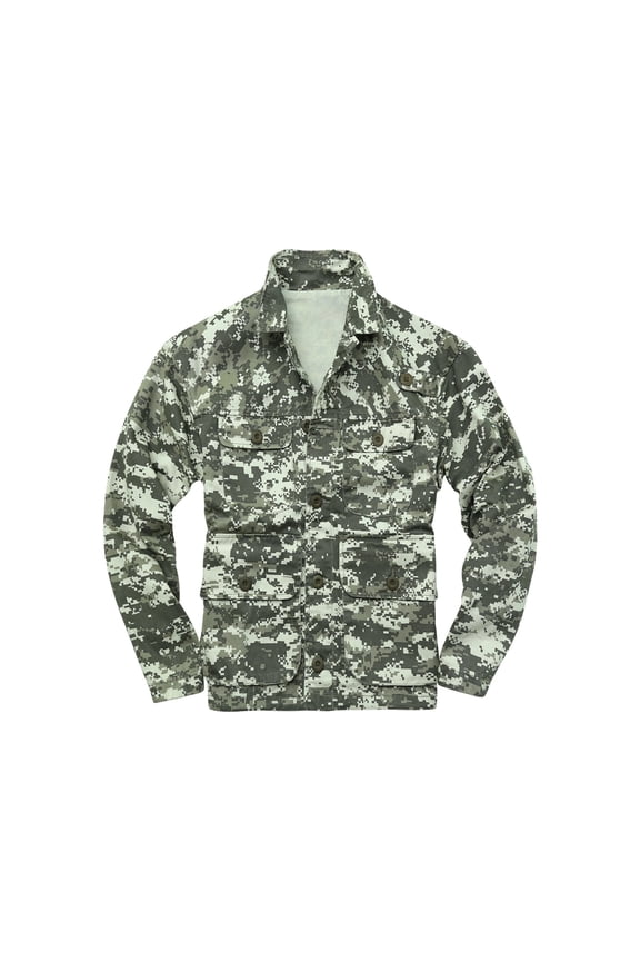 Men's M65 Camo Outdoor Jacket, Cotton Casual Utility Coat With Multi Pockets