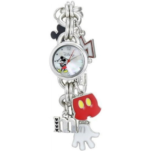 Women's MK2066 Mickey Mouse Charm Watch with Mother of Pearl Dial