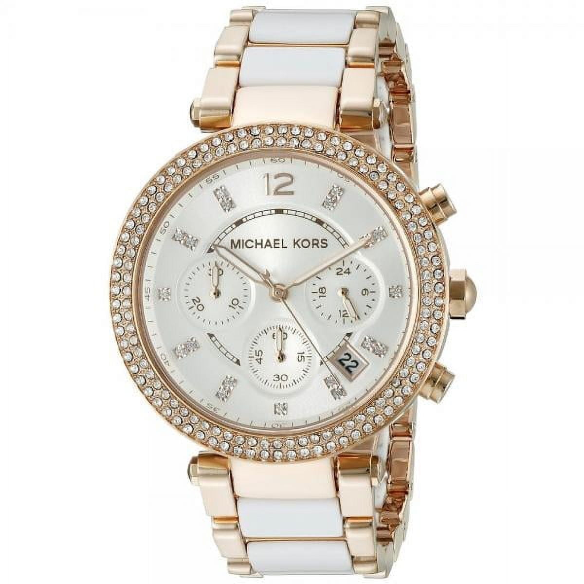 Women's MK5774 Parker Rose Gold-Tone White Watch