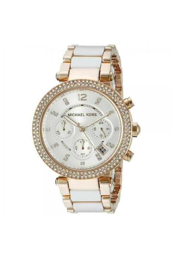 Women's MK5774 Parker Rose Gold-Tone White Watch